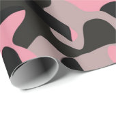 Roze en zwarte Camo Cadeaupapier (Rol Hoek)