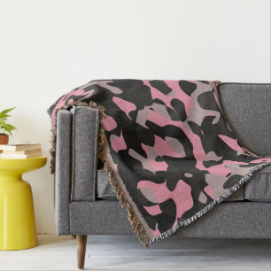 Roze en zwarte Camo Deken