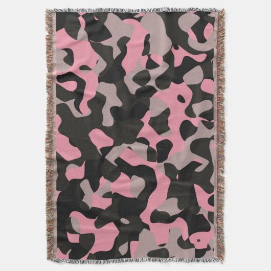 Roze en zwarte Camo Deken (Voorkant Verticaal)