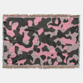 Roze en zwarte Camo Deken (Voorkant)