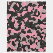 Roze en zwarte Camo Fleece Deken (Voorkant)