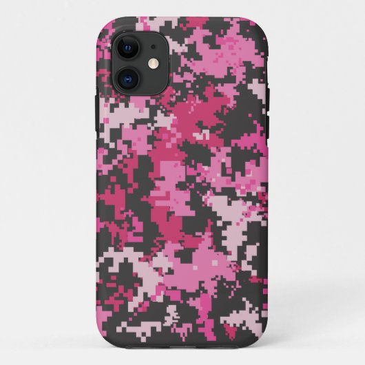 Roze en Zwarte Camo iPhone Hoes (Achterkant)