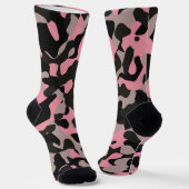 Roze en zwarte Camo Sokken (Gebogen)