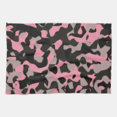 Roze en zwarte Camo Theedoek (Horizontaal)