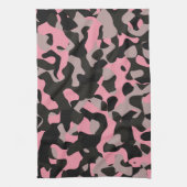 Roze en zwarte Camo Theedoek (Verticaal)