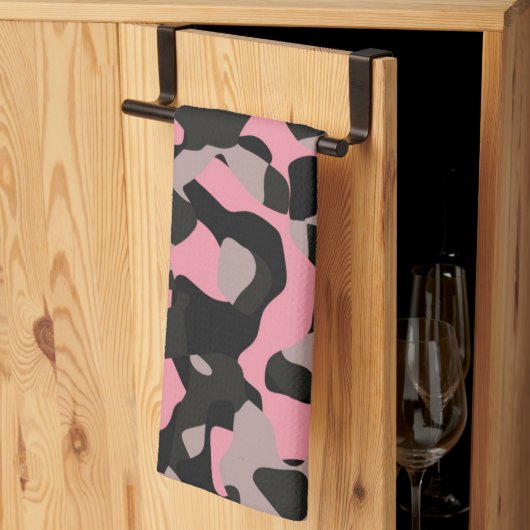 Roze en zwarte Camo Theedoek (Derde Gevouwen)