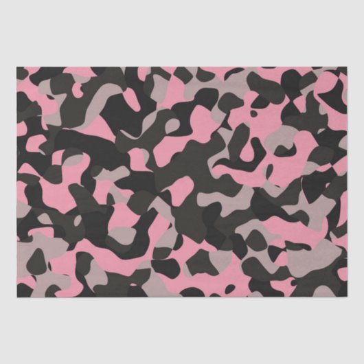 Roze en zwarte Camo Tissuepapier (Voorkant)
