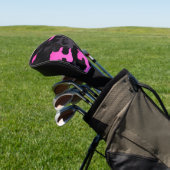 Roze en zwarte Camouflage Golfheadcover (Insitu)