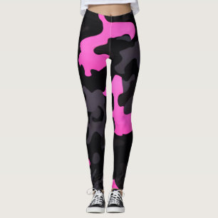 Roze en zwarte Camouflage Leggings