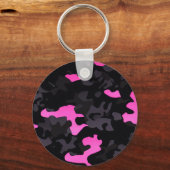 Roze en zwarte Camouflage Sleutelhanger (Voorkant)