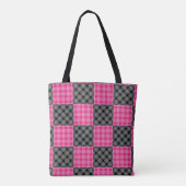 Roze en zwarte Canvas tas (Achterkant)