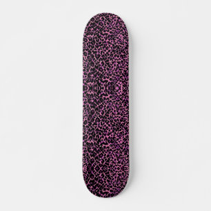 Roze en zwarte Cheetah Pattern Persoonlijk Skateboard