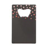 Roze en zwarte confetti creditkaart flessenopener (Achterkant)