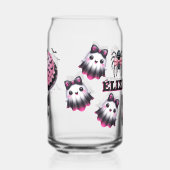 Roze en zwarte Coquette Halloween Ghost Blikvorm Glas (Voorkant)