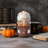 Roze en zwarte Coquette Halloween Ghost Blikvorm Glas