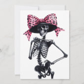 Roze en zwarte Coquette Halloween Kaart (Achterkant)