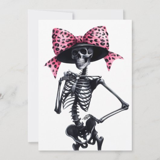 Roze en zwarte Coquette Halloween Kaart (Achterkant)