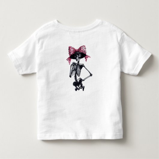 Roze en zwarte Coquette Halloween Kinder Shirts (Achterkant)