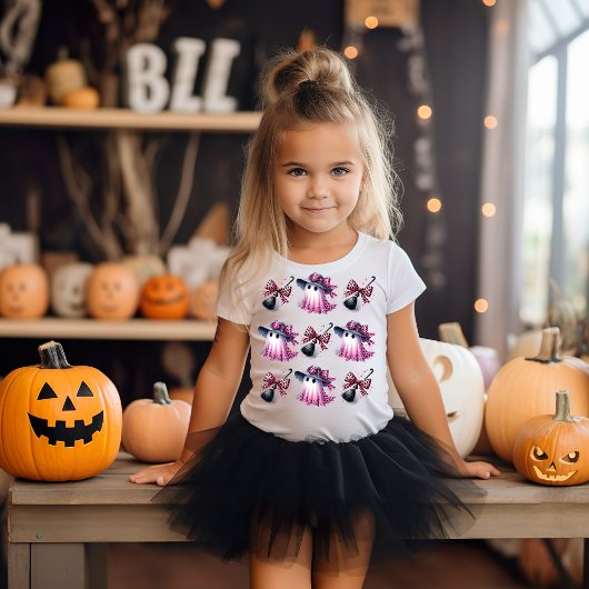 Roze en zwarte Coquette Halloween Kinder Shirts