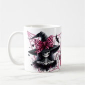 Roze en zwarte Coquette Halloween Koffiemok (Links)