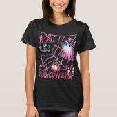 Roze en zwarte Coquette Halloween T-shirt (Voorkant)