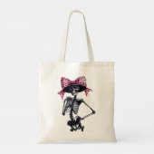 Roze en zwarte Coquette Halloween Tote Bag (Achterkant)