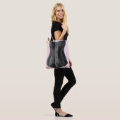 Roze en zwarte  corset tote bag (Op model)