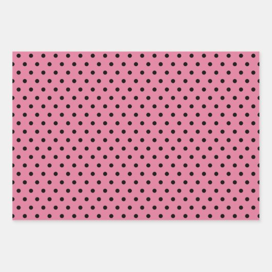 Roze en Zwarte Couture Mode Verjaardagspatroon Inpakpapier Vel (Voorkant 3)