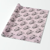 Roze en zwarte  Cupid Valentijn Gift Wrap Cadeaupapier (Uitgerold)