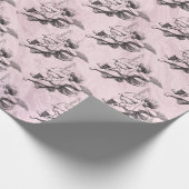 Roze en zwarte  Cupid Valentijn Gift Wrap Cadeaupapier (Hoek)