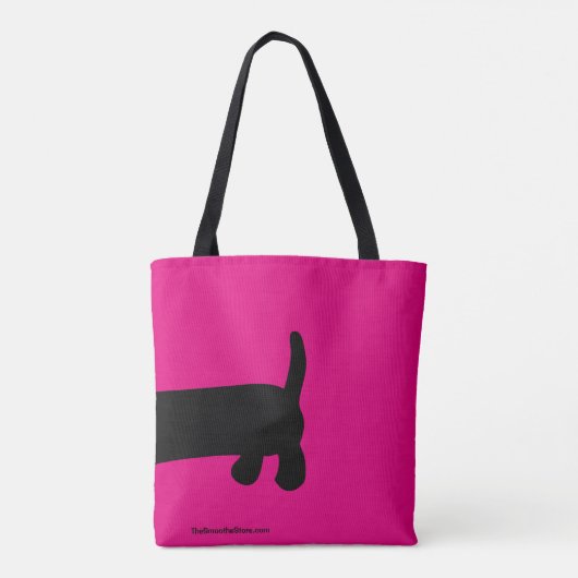 Roze en Zwarte Dachshund Canvas tas (Achterkant)
