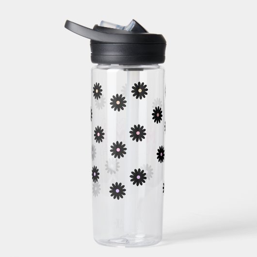 Roze en Zwarte Daisy Mama Water Fles (Rechts)