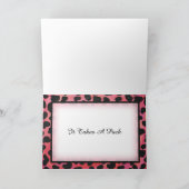 Roze en zwarte Dalmatiaanse Patroon Dank u Bedankkaart (Binnen)