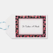Roze en zwarte Dalmatiaanse Patroon Dank u Cadeaulabel (Achterkant Horizontaal)