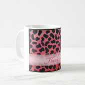 Roze en zwarte Dalmatiaanse Patroon Dank u Koffiemok (Voorkant links)
