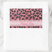 Roze en zwarte Dalmatiaanse Patroon Dank u Rechthoekige Sticker (Tas)