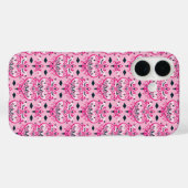 Roze en zwarte Damask Case-Mate iPhone Case (Achterkant (horizontaal))