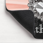 Roze en zwarte Damask Diamond Muismat Heart (Hoek)