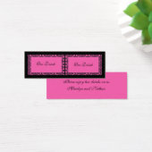 Roze en Zwarte Damask Drink Tickets Mini Visitekaartjes (Bureau)