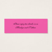 Roze en Zwarte Damask Drink Tickets Mini Visitekaartjes (Achterkant)