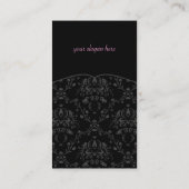 Roze en zwarte Damask Elegant visitekaartje (Achterkant)