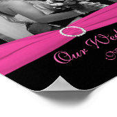 Roze en zwarte Damask foto Lijst invoegen Poster (Hoek)