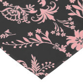 Roze en zwarte Damask Lange Tafelloper (Hoek)