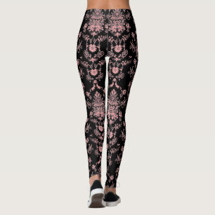 Roze en zwarte Damask Leggings