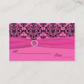 Roze en zwarte Damask Plaatskaarten Plaatskaartje (Achterkant)