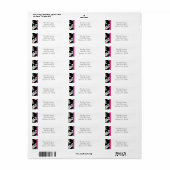 Roze en zwarte Damask Retouradreslabel Etiket (Full Sheet)