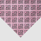 Roze en zwarte Damask Tissuepapier (Detail)
