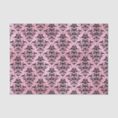 Roze en zwarte Damask Tissuepapier (Voorkant)