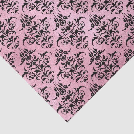 Roze en zwarte Damask Tissuepapier (Detail)