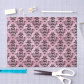 Roze en zwarte Damask Tissuepapier (Craft)
